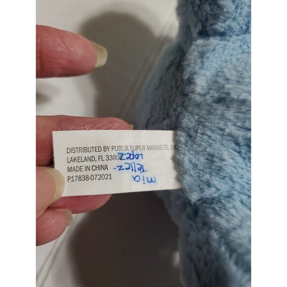 PUBLIX Toy Blue Triceratops Plush Stuffed Animal 9" Super Soft - Picture 5 of 6